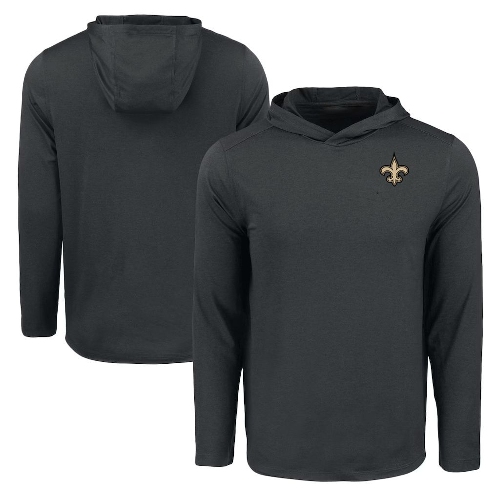 Men 2026 NFL New Orleans Saints Hooded long sleeved T-shirt black 06->nfl t-shirts->Sports Accessory
